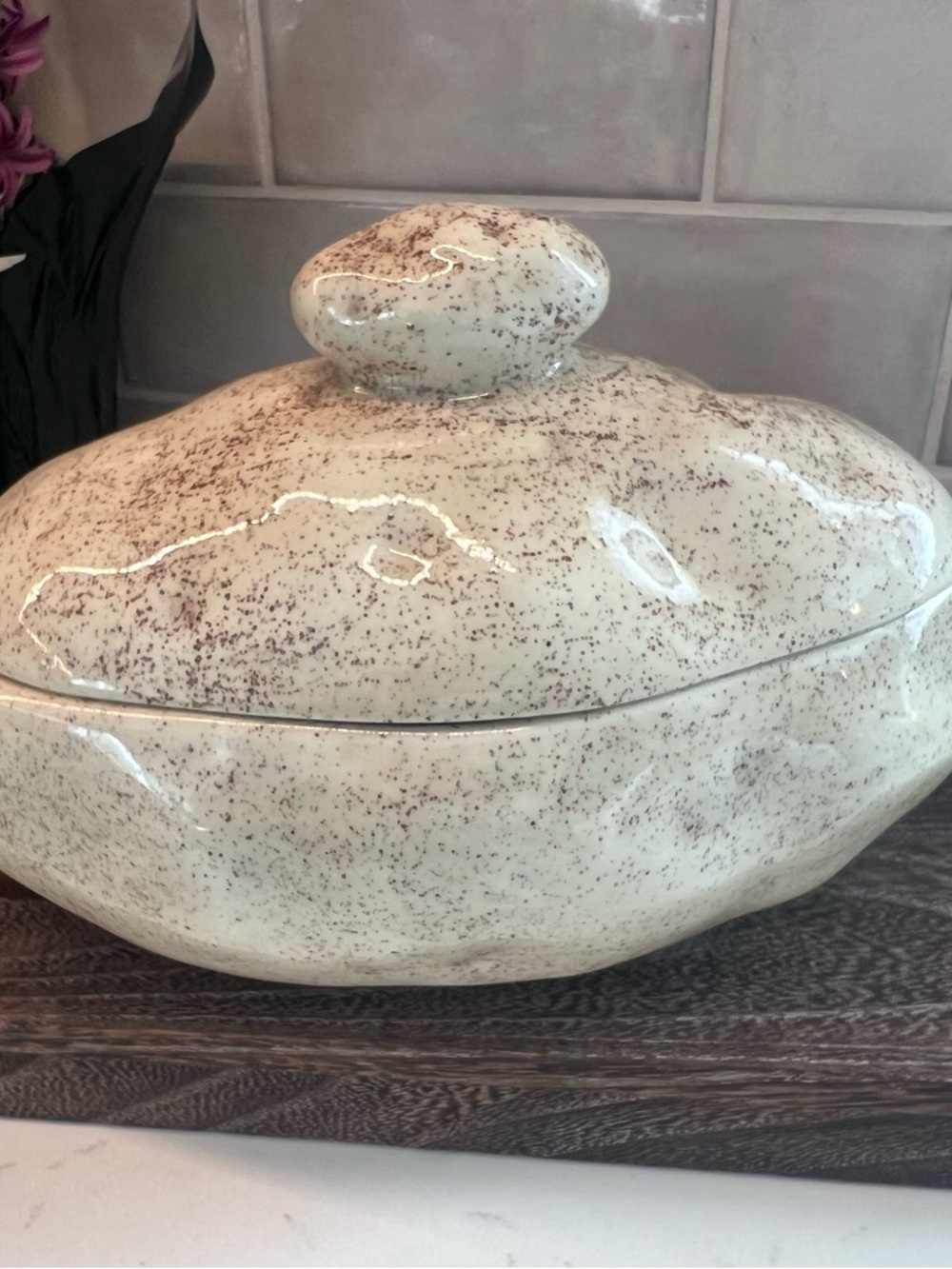 Ceramic Potato Lidded Dish, Potato Serving Dish